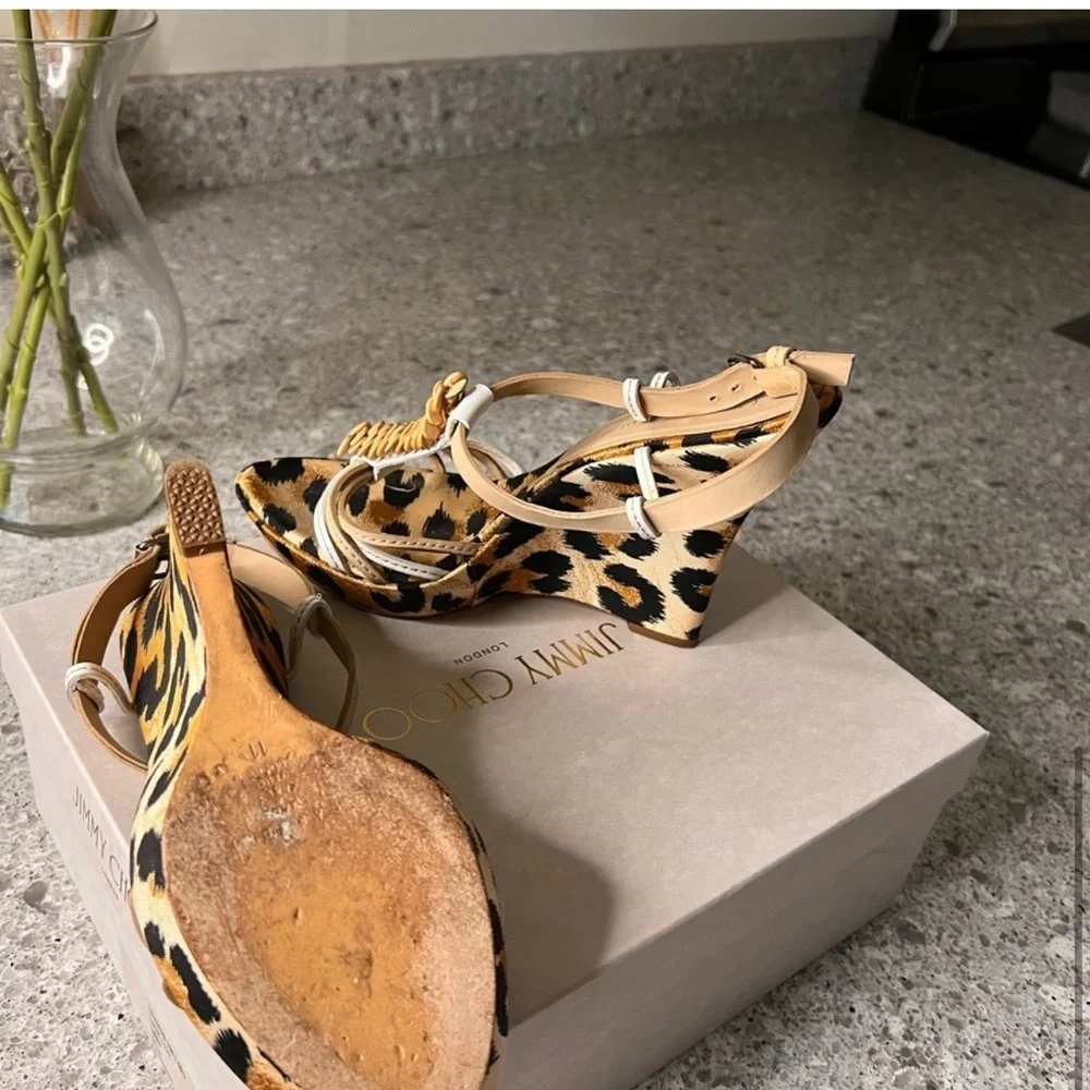 Casadei animal print wedge sandals - Picture 3 of 5